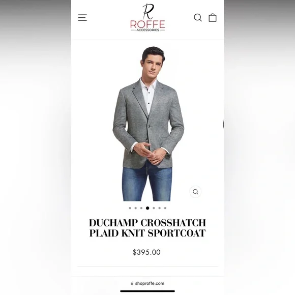 DUCHAMP CROSSHATCH PLAID KNIT SPORTCOAT Men’s NWT 36R